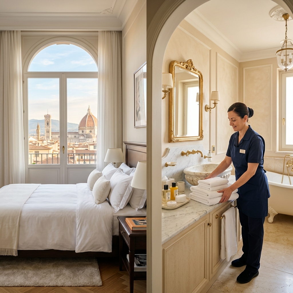Professionista Blue Arroyo prepara appartamento premium a Firenze